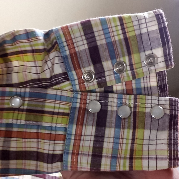 Flannel look button up pearl snap shirt sz. - Picture 5 of 7